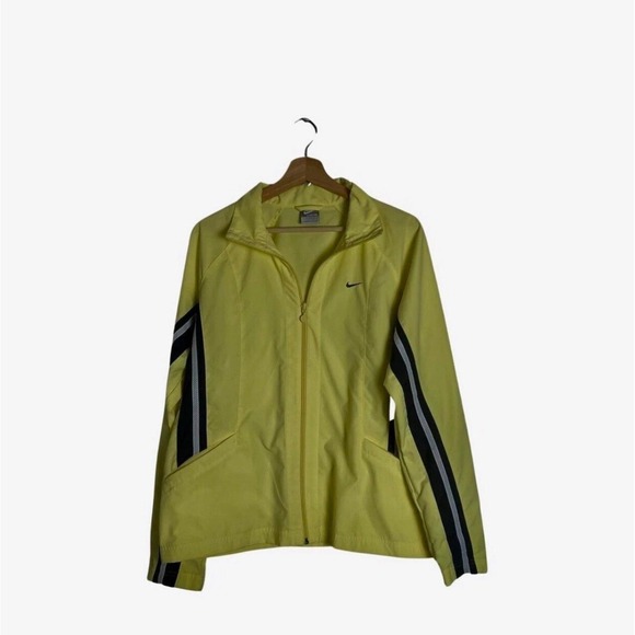 Vintage Nike Track Jacket Women's L Yellow Zip Y2K 2000s - Picture 1 of 7